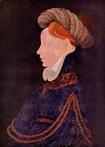 Женский портрет, неизвестный художник франко-бургундского круга, ок. 1410-1420